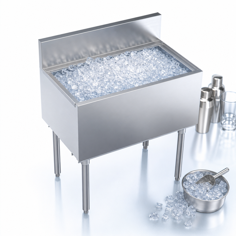 Product image #4 for Krowne Royal Series 30-Inch Stainless Steel Underbar Ice Bin/Cocktail Unit, 92 lb Capacity