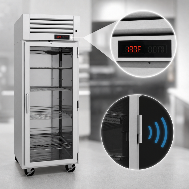 Product image #4 for Turbo Air PRO Series Pass-Thru Heated Holding Cabinet, 1-Section, 27 Cu. Ft., Glass Front and Solid Rear Doors, 115V