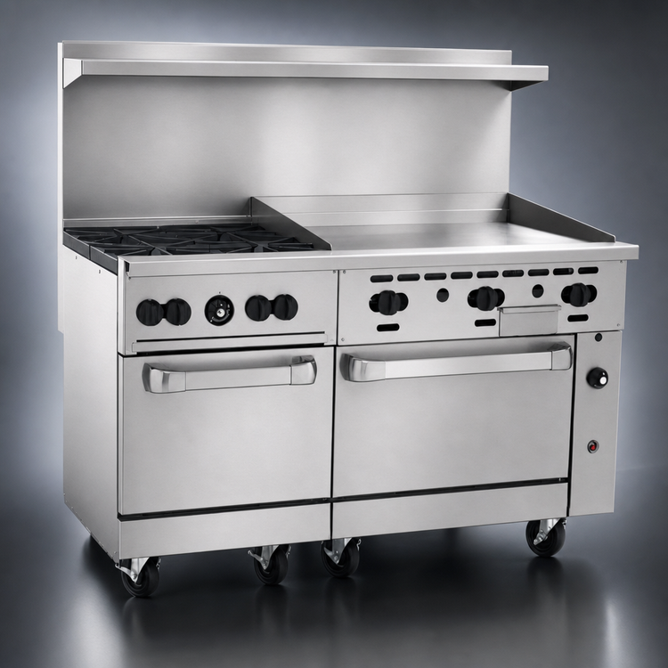 Product image #4 for Wolf Challenger XL 60-Inch Gas Restaurant Range with 4 Open Burners, 36-Inch Thermostatic Griddle, and 2 Standard Ovens