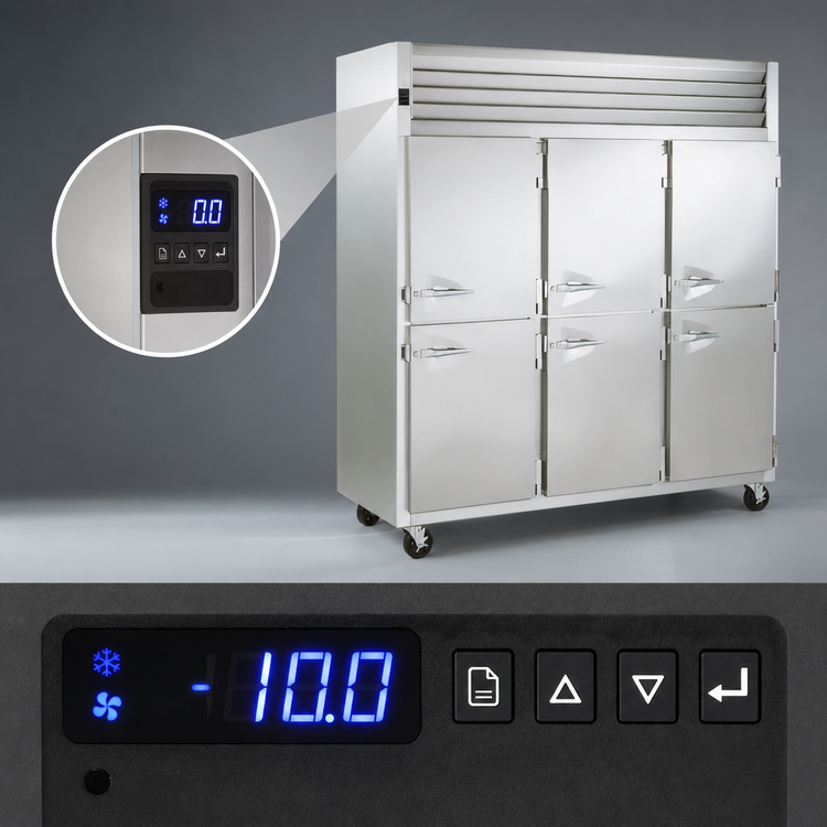 Product image #4 for Traulsen Spec-Line Three-Section Reach-In Freezer with Half-Height Solid Doors, Self-Contained, 69.5 Cu. Ft.