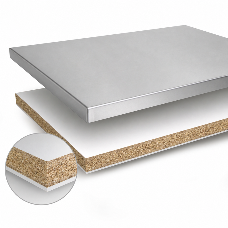 Product image #4 for John Boos Stainless Steel Countertop, 144 x 27 x 1-1/2 Inch, Flat, No Backsplash