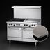 Thumbnail image #4 for Garland US Range U-Series 48-Inch Gas Restaurant Range with 2 Open Burners, 36-Inch Griddle, and Storage Bases
