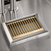Thumbnail image #4 for Micro Matic Surface-Mount Stainless Steel Drip Tray Trough with Louvered PVD Brass Screen, 9 x 6-1/2 Inches