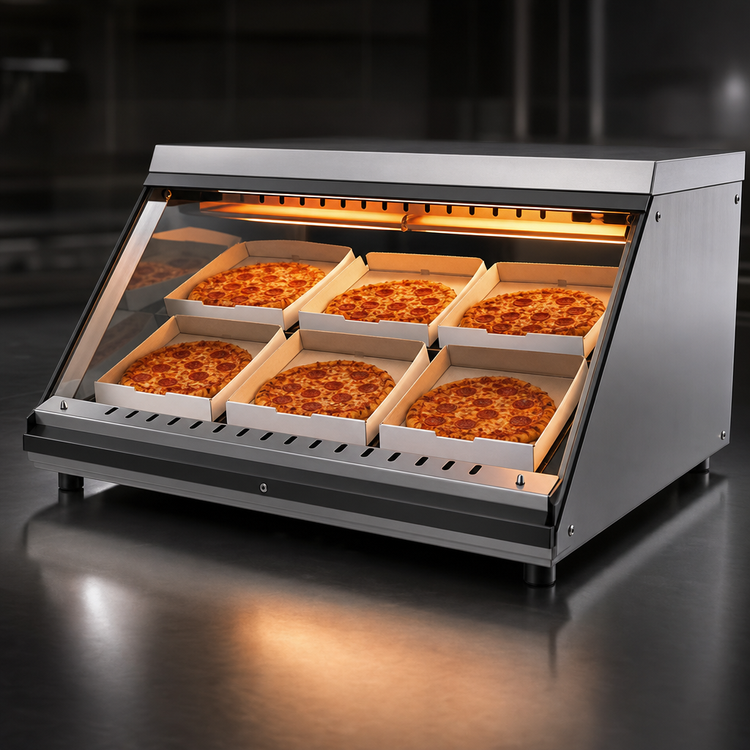 Product image #4 for Hatco Glo-Ray® Countertop Pass-Thru Pizza Warmer with Single Slanted Shelf, 36 x 24 Inch, 505 Watts