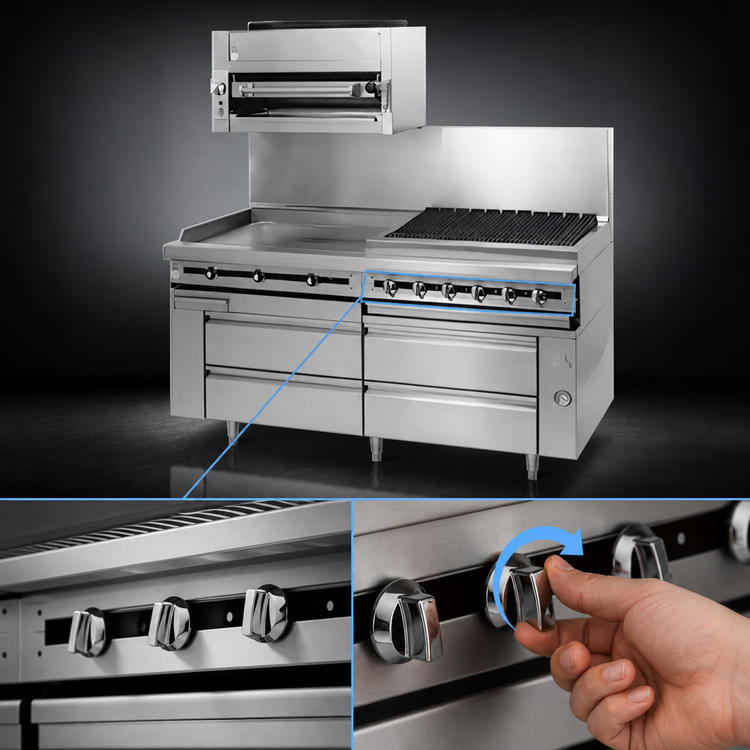Product image #4 for Titan 12-Inch Heavy-Duty Modular Gas Griddle Top Section