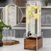 Thumbnail image #4 for Cal-Mil Mid-Century 3-Gallon Single Beverage Dispenser with Ice Chamber, Lid, Spigot, Walnut Base, and Chrome Frame