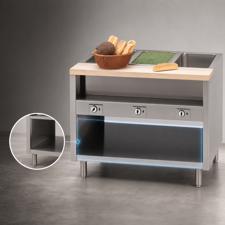 Product image #4 for Dinex ServeXpress DXPDME5SS 5-Well Electric Stationary Hot Food Table