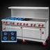 Thumbnail image #4 for American Range 72-Inch Gas Restaurant Range with 48-Inch Griddle, 4 Open Burners, Standard Oven, and Storage Base