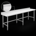 Thumbnail image #4 for Steel Works Stainless 18-Gauge 304 Stainless Steel Open Base Worktable, 84 x 30 x 34 Inches, 2-Inch Rear Upturn