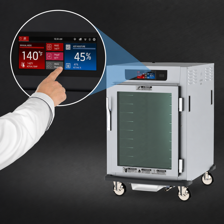 Product image #4 for Metro C5 9 Series Controlled Humidity Heated Holding and Proofing Cabinet, Pass-Thru, 1/2 Height, Glass & Solid Doors, 120V