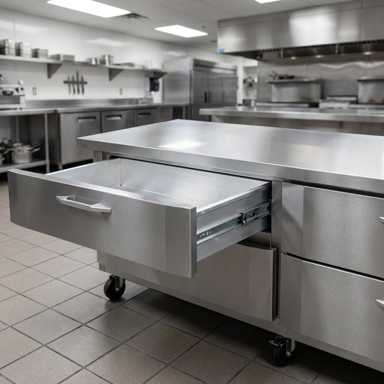 Product image #3 for Victory CBF96HC 96"W Two-Section Chef Base Freezer with V-Core™ Cooling