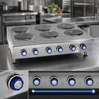 Thumbnail image #4 for Imperial (Middleby) IHPA-3-36-E 36-Inch Electric Countertop Hot Plate, 3 Round Plate Elements, Solid Top, Infinite Controls, Stainless Steel