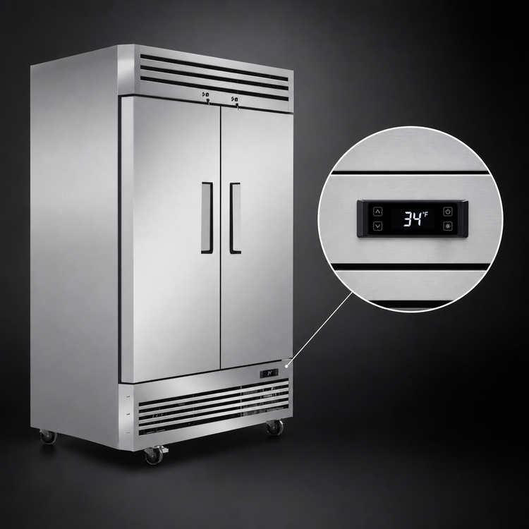 Product image #5 for Juneau 54-Inch Two-Section Reach-In Refrigerator, Bottom Mount, Solid Hinged Doors