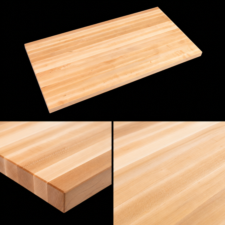 Product image #4 for Boos Block Full-Length Edge Grain Maple Kitchen Countertop, 144 x 48 x 3 Inches, Varnique Finish