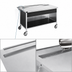 Thumbnail image #4 for Atlas Metal 36-1/4 Inch Mobile Beverage Serving Counter with Stainless Steel Top and Full-Length Drip Trough