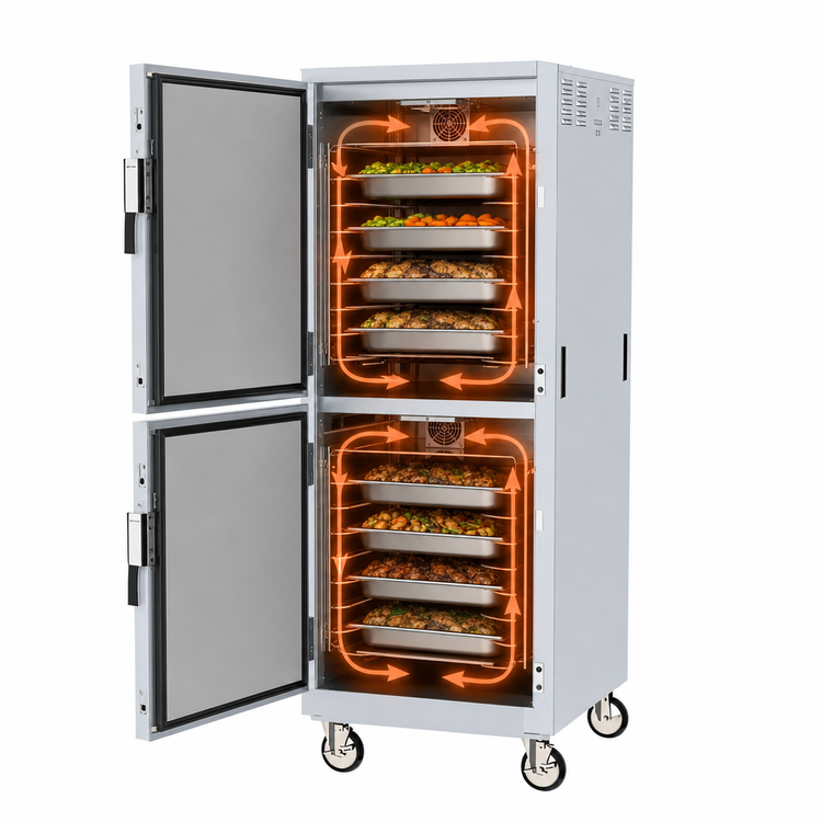 Product image #4 for Metro C5 8 Series Full-Height Mobile Pass-Thru Heated Holding Cabinet with Touch-Screen Controls and Dutch Doors