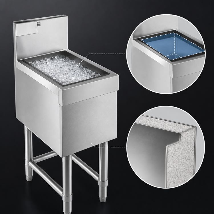 Product image #4 for Eagle Spec-Bar B48IC-24 48-Inch Wide x 24-Inch Deep Underbar Ice Bin/Cocktail Unit, 170 lb Capacity