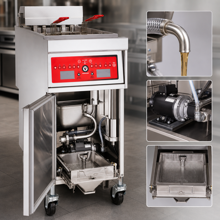Product image #5 for Vulcan 21-Inch Free-Standing Electric Fryer with KleenScreen PLUS Filtration, 85 lb Capacity, Digital Controls