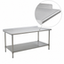 Thumbnail image #4 for BlendPort Budget Series 84-Inch x 24-Inch 430 Stainless Steel Work Table with Rear Upturn and Adjustable Undershelf