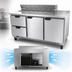 Thumbnail image #5 for Beverage-Air 72-Inch Three-Section Sandwich Prep Table with 2 Doors, 2 Drawers and 12-Pan Top