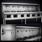 Thumbnail image #4 for Town Equipment MasterRange M-6-STD 6-Section Gas Wok Range with Brick-Lined Chambers, Swing Faucets, and Knee L-Lever Control