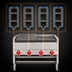Thumbnail image #4 for American Range AECB-44 48-Inch Countertop Lava-Rock Charbroiler with 4 H-Shaped Burners