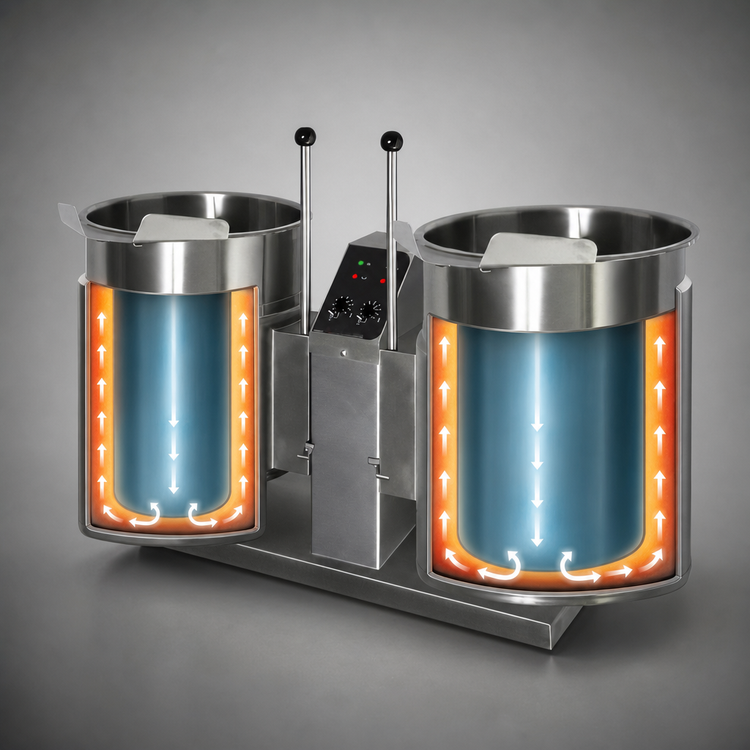 Product image #4 for Cleveland Range TKET12T Electric Twin Countertop Tilting Kettle, 12 Gallons Each