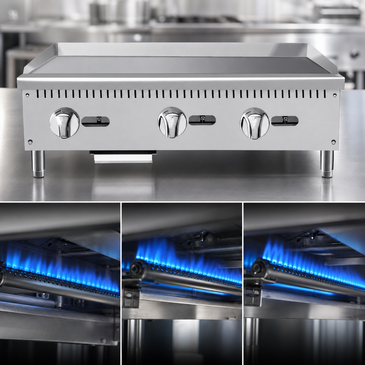 Product image #5 for CookRite 36-Inch Heavy Duty Manual Countertop Gas Griddle