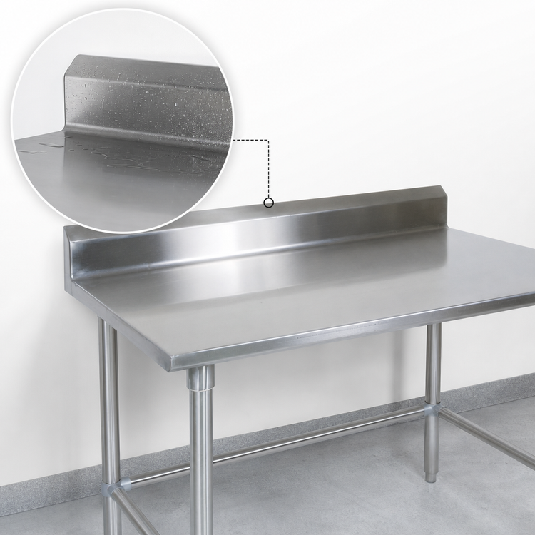 Product image #4 for John Boos Stallion 84-Inch x 24-Inch Stainless Steel Work Table with 5-Inch Backsplash