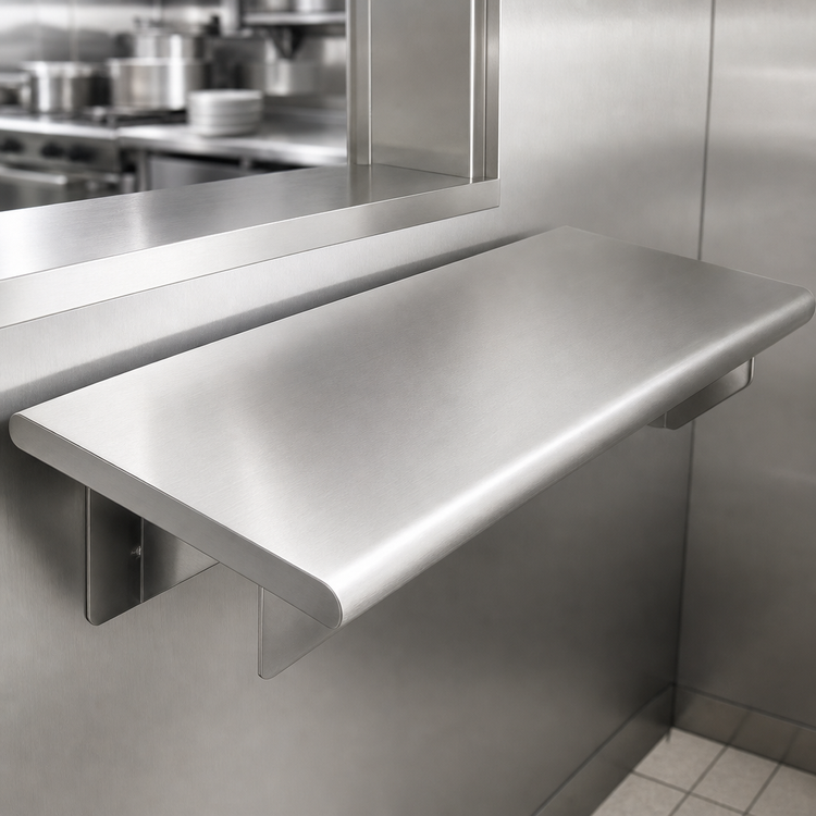 Product image #4 for Eagle Group Pass-Thru Wall Shelf, 72 x 24 Inches, 304 Stainless Steel