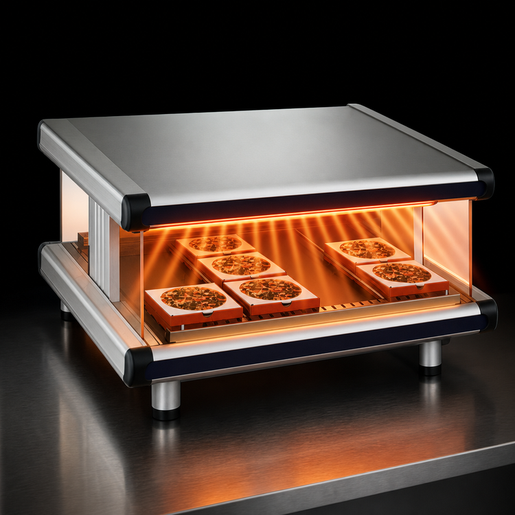 Product image #4 for Hatco Glo-Ray Designer Slant Single Shelf Countertop Hot Food Display Warmer, 36.25-Inch Wide