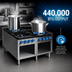 Thumbnail image #4 for Comstock-Castle 36-Inch Floor Model Gas Stock Pot Range with Open Front Cabinet Base, 4 Burners, 440,000 BTU