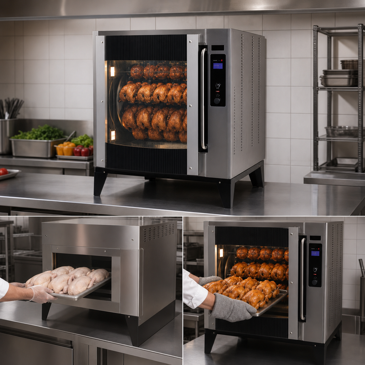 Product image #4 for BKI VGG-8-F-PT Single Deck Pass-Through Electric Rotisserie Oven with Touchscreen Controls