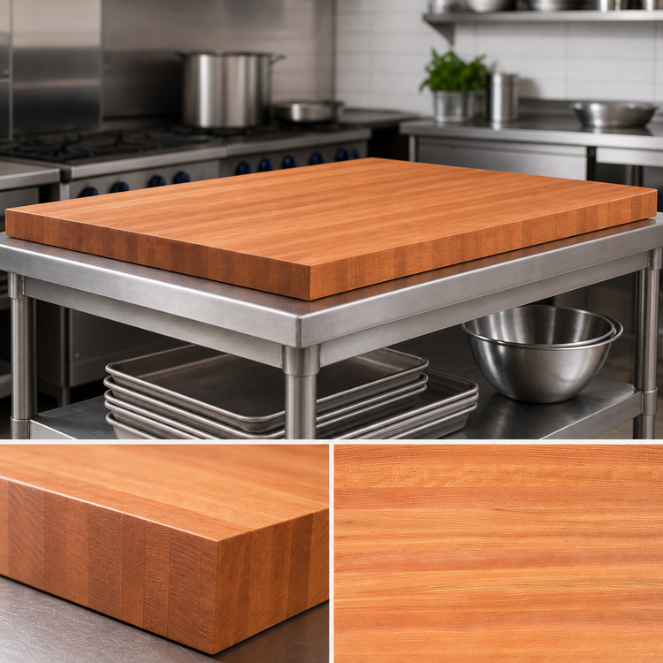 Product image #4 for John Boos Boos Block American Cherry Edge Grain Kitchen Countertop, 48 x 48 x 2-1/4 Inch, Varnique Finish