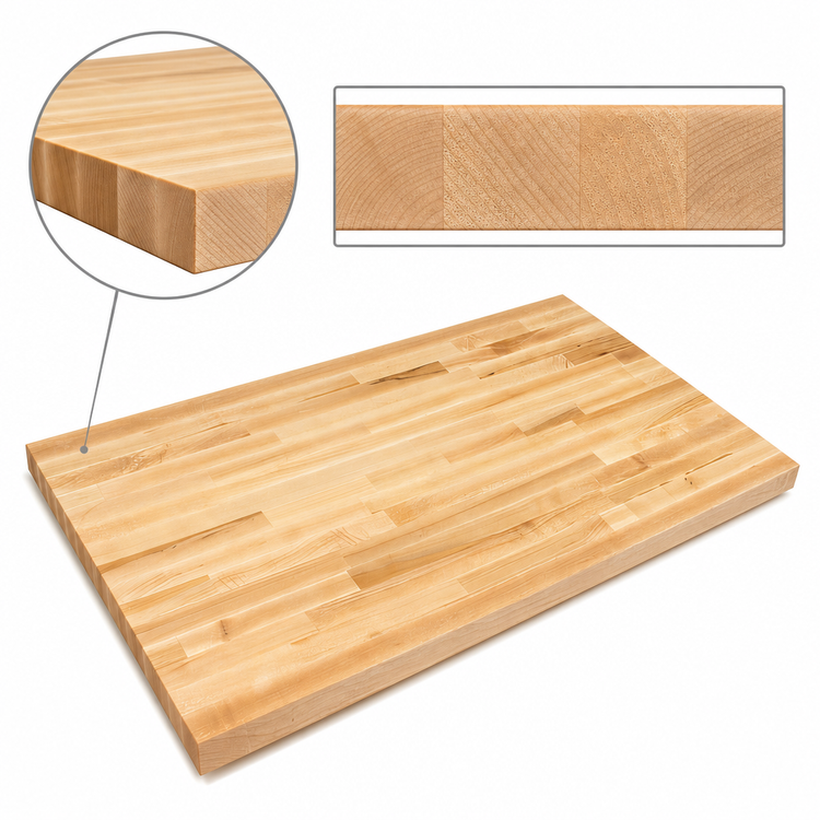 Product image #4 for Boos Block 36" x 30" x 1-1/2" Blended Edge Grain Northern Hard Rock Maple Kitchen Countertop, Varnique Finish