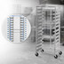 Thumbnail image #4 for Channel Manufacturing 486DD Mobile Aluminum Donut Basket Rack, End Load, 13 Levels, 5-Inch Swivel Casters