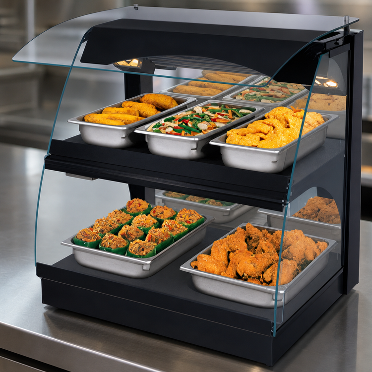 Product image #4 for Hatco Glo-Ray Curved Glass Merchandising Warmer, 26-Inch Countertop, Deck and Shelf