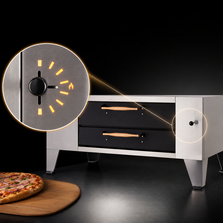 Product image #4 for Bakers Pride Super Deck Series Y-600-DSP Single Deck Display Pizza Deck Oven, Gas, 60 x 36 Inch FibraMent Stone Deck