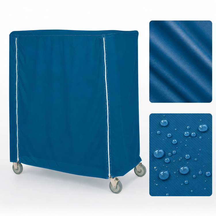 Product image #4 for Metro Mariner Blue Waterproof Cart Cover for 36 x 18 x 54 Inch Queen Mary & Banquet Carts