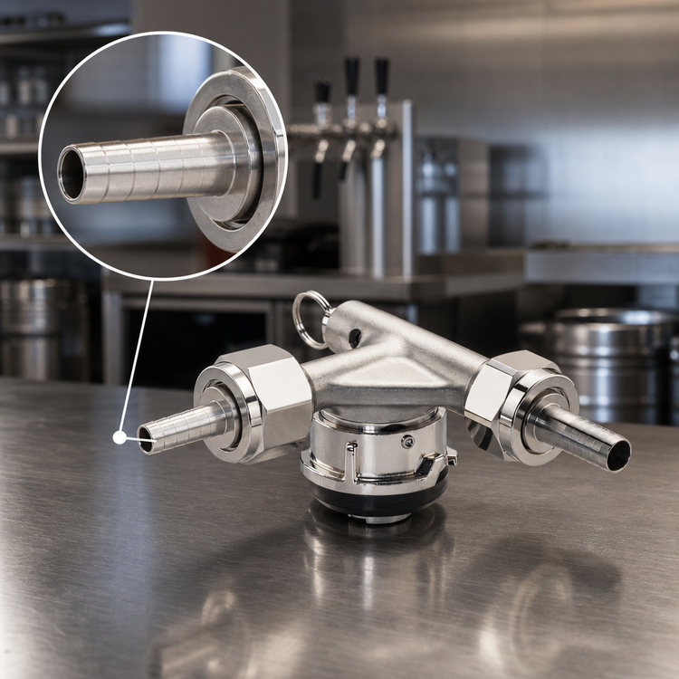 Product image #4 for Krowne Mastertap Low Profile Stainless Steel S-System European Keg Coupler