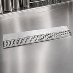 Thumbnail image #4 for John Boos UBDR-42 42-Inch Stainless Steel Underbar Drink Rail with Two Removable Perforated Grates
