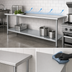 Thumbnail image #4 for Duke Stainless Steel Work Table with Galvanized Undershelf, No Backsplash, 144-Inch Long x 24-Inch Deep