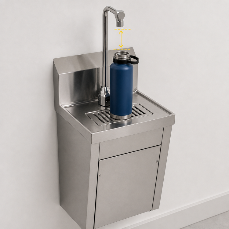 Product image #4 for Eagle Group Wall-Mounted Hands-Free Bottle Filler Station with Electronic-Eye Faucet, 8-Inch Clearance