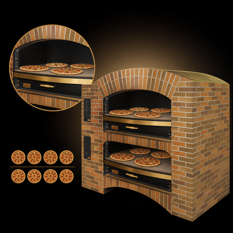 Product image #4 for Marsal MB-42 Stacked Gas Pizza Deck Oven, 2 Chambers, 36 x 42 Inch Baking Chambers
