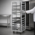 Thumbnail image #4 for Universal Roll-In End-Load Aluminum Pan Rack with 12 Adjustable Guides, 10-12 Pan Capacity
