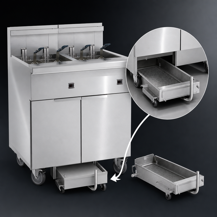 Product image #4 for Imperial Electric Floor Model 5-Tank Fryer with Built-In Filter System