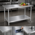 Thumbnail image #4 for John Boos 84-Inch x 48-Inch 16-Gauge Stainless Steel Flat Top Work Table with Fixed Undershelf