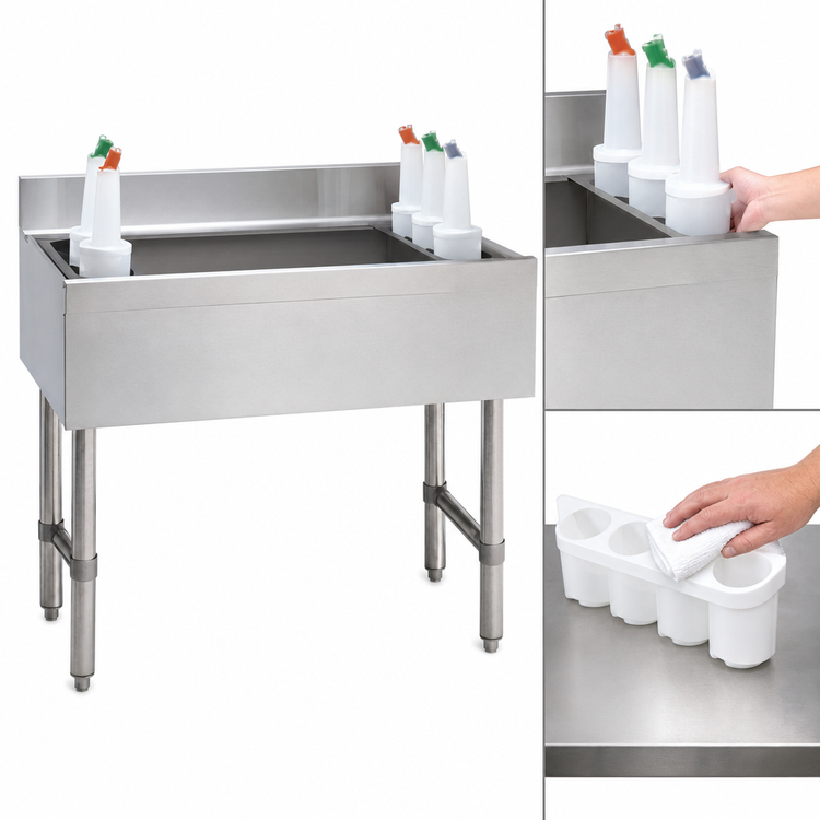 Product image #4 for Advance Tabco Special Value Series 36-Inch Stainless Steel Cocktail Unit with 12-Inch Deep Ice Bin