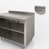Thumbnail image #4 for Advance Tabco Stainless Steel Work Table with Open Front Cabinet Base and Mid-Shelf, 144 x 36 Inches