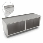Thumbnail image #4 for John Boos 4CO4R1.5-24132 Open-Front Stainless Steel Modular Base Work Table, 132 x 24 in, 14-Gauge 300 Series Top, 1-1/2-in Rear Riser